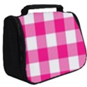 Pink and white plaids Full Print Travel Pouch (Big) View2