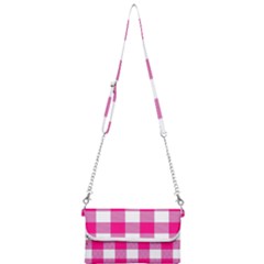 Pink And White Plaids Mini Crossbody Handbag by ConteMonfrey