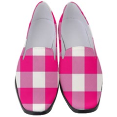 Pink And White Plaids Women s Classic Loafer Heels by ConteMonfrey