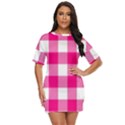 Pink and white plaids Just Threw It On Dress View1