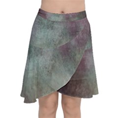 Background-abstrac Chiffon Wrap Front Skirt by nateshop