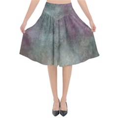 Background-abstrac Flared Midi Skirt by nateshop