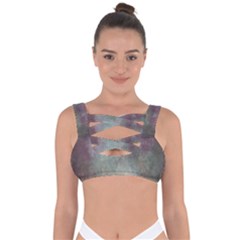 Background-abstrac Bandaged Up Bikini Top