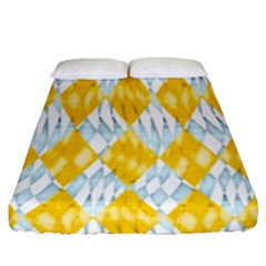 Background-box Yellow Fitted Sheet (queen Size) by nateshop