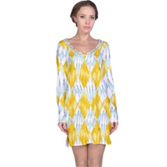 Background-box Yellow Long Sleeve Nightdress by nateshop