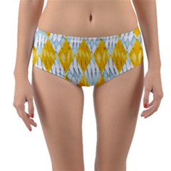 Background-box Yellow Reversible Mid-waist Bikini Bottoms by nateshop