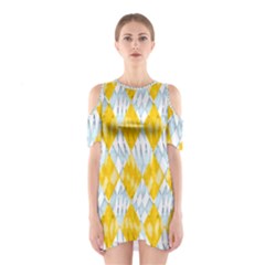 Background-box Yellow Shoulder Cutout One Piece Dress by nateshop