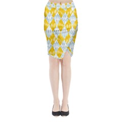 Background-box Yellow Midi Wrap Pencil Skirt by nateshop