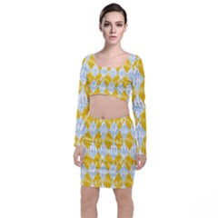 Background-box Yellow Top And Skirt Sets