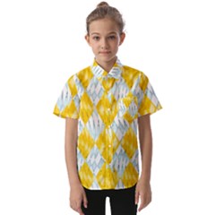 Background-box Yellow Kids  Short Sleeve Shirt by nateshop