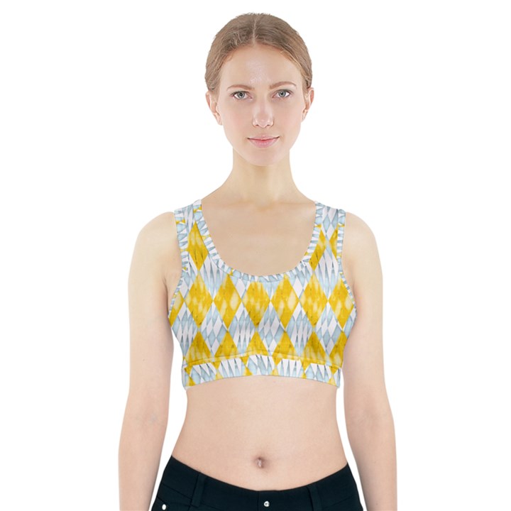 Background-box Yellow Sports Bra With Pocket