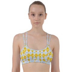 Background-box Yellow Line Them Up Sports Bra by nateshop