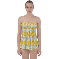 Background-box Yellow Babydoll Tankini Set by nateshop