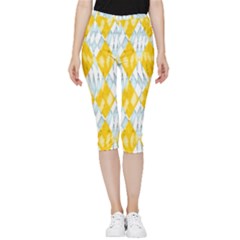 Background-box Yellow Inside Out Lightweight Velour Capri Leggings 