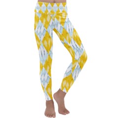 Background-box Yellow Kids  Lightweight Velour Classic Yoga Leggings by nateshop