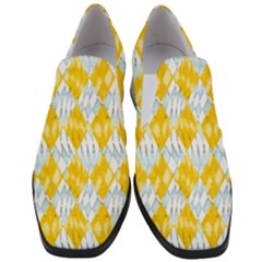 Background-box Yellow Women Slip On Heel Loafers by nateshop