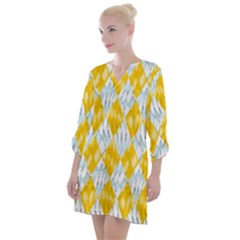 Background-box Yellow Open Neck Shift Dress by nateshop