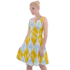 Background-box Yellow Knee Length Skater Dress by nateshop