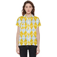 Background-box Yellow Short Sleeve Pocket Shirt by nateshop