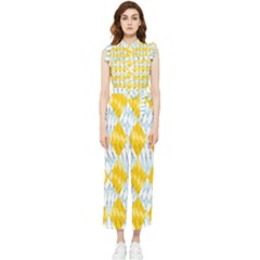 Background-box Yellow Women s Frill Top Chiffon Jumpsuit by nateshop