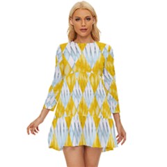 Background-box Yellow Long Sleeve Babydoll Dress by nateshop