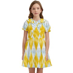 Background-box Yellow Kids  Bow Tie Puff Sleeve Dress by nateshop