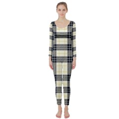 Gray And Yellow Plaids  Long Sleeve Catsuit by ConteMonfrey