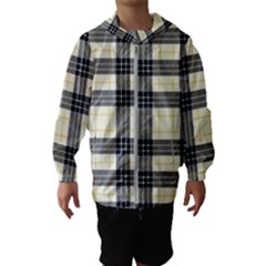 Gray And Yellow Plaids  Kids  Hooded Windbreaker by ConteMonfrey