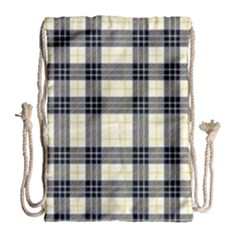 Gray And Yellow Plaids  Drawstring Bag (large) by ConteMonfrey