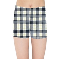 Gray And Yellow Plaids  Kids  Sports Shorts by ConteMonfrey