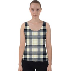 Gray And Yellow Plaids  Velvet Tank Top by ConteMonfrey