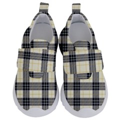 Gray And Yellow Plaids  Kids  Velcro No Lace Shoes by ConteMonfrey