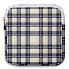 Gray And Yellow Plaids  Mini Square Pouch by ConteMonfrey