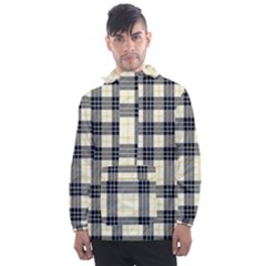 Gray And Yellow Plaids  Men s Front Pocket Pullover Windbreaker by ConteMonfrey