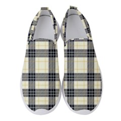 Gray And Yellow Plaids  Women s Slip On Sneakers by ConteMonfrey