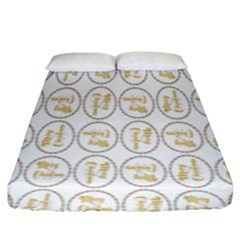 Background-cute-christmas Gold Fitted Sheet (king Size) by nateshop