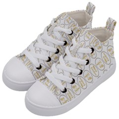 Background-cute-christmas Gold Kids  Mid-top Canvas Sneakers by nateshop