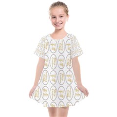 Background-cute-christmas Gold Kids  Smock Dress by nateshop