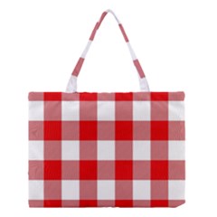 Red And White Plaids Medium Tote Bag by ConteMonfrey