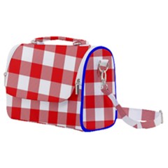 Red And White Plaids Satchel Shoulder Bag by ConteMonfrey