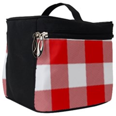 Red And White Plaids Make Up Travel Bag (big) by ConteMonfrey