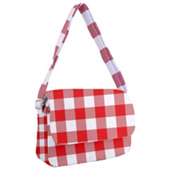 Red And White Plaids Courier Bag by ConteMonfrey