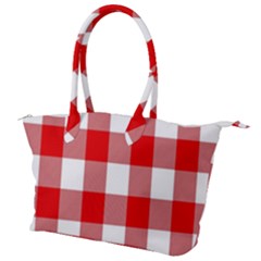 Red And White Plaids Canvas Shoulder Bag by ConteMonfrey