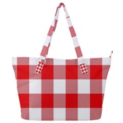 Red And White Plaids Full Print Shoulder Bag by ConteMonfrey