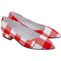 Red and white plaids Women s Block Heels  View3