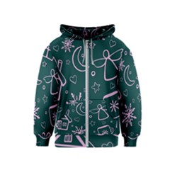 Background-cute Christmas Kids  Zipper Hoodie