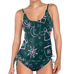 Background-cute Christmas Tankini Set