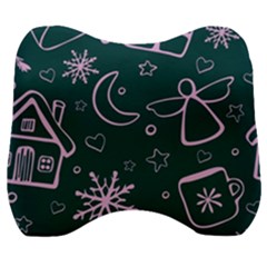 Background-cute Christmas Velour Head Support Cushion by nateshop