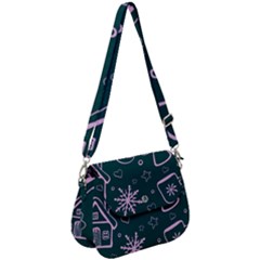 Background-cute Christmas Saddle Handbag