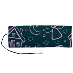 Background-cute Christmas Roll Up Canvas Pencil Holder (m) by nateshop